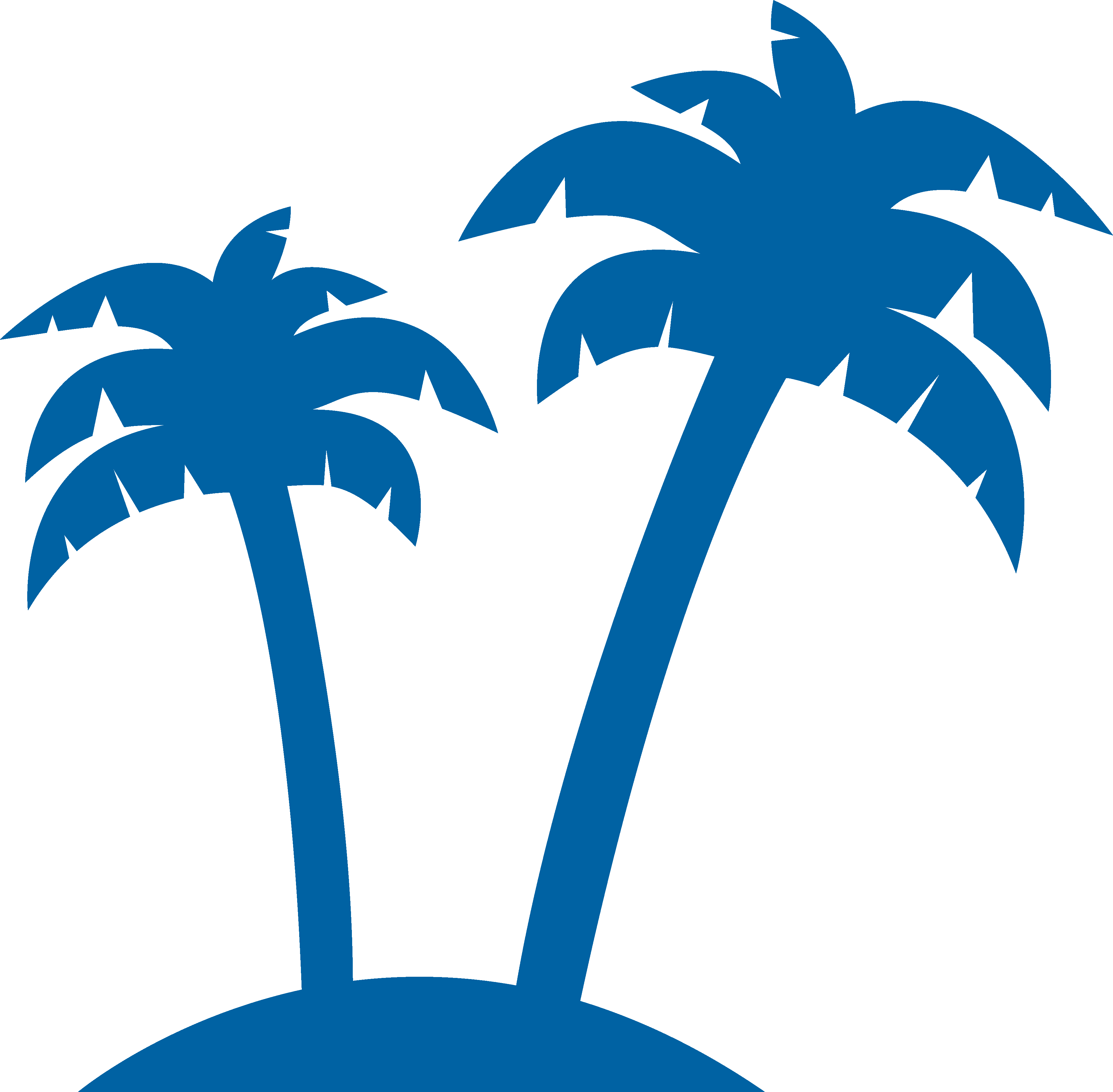 Illustration fra Visma Enterprise af palmer på en lille ferie til brug ferie på forskud
